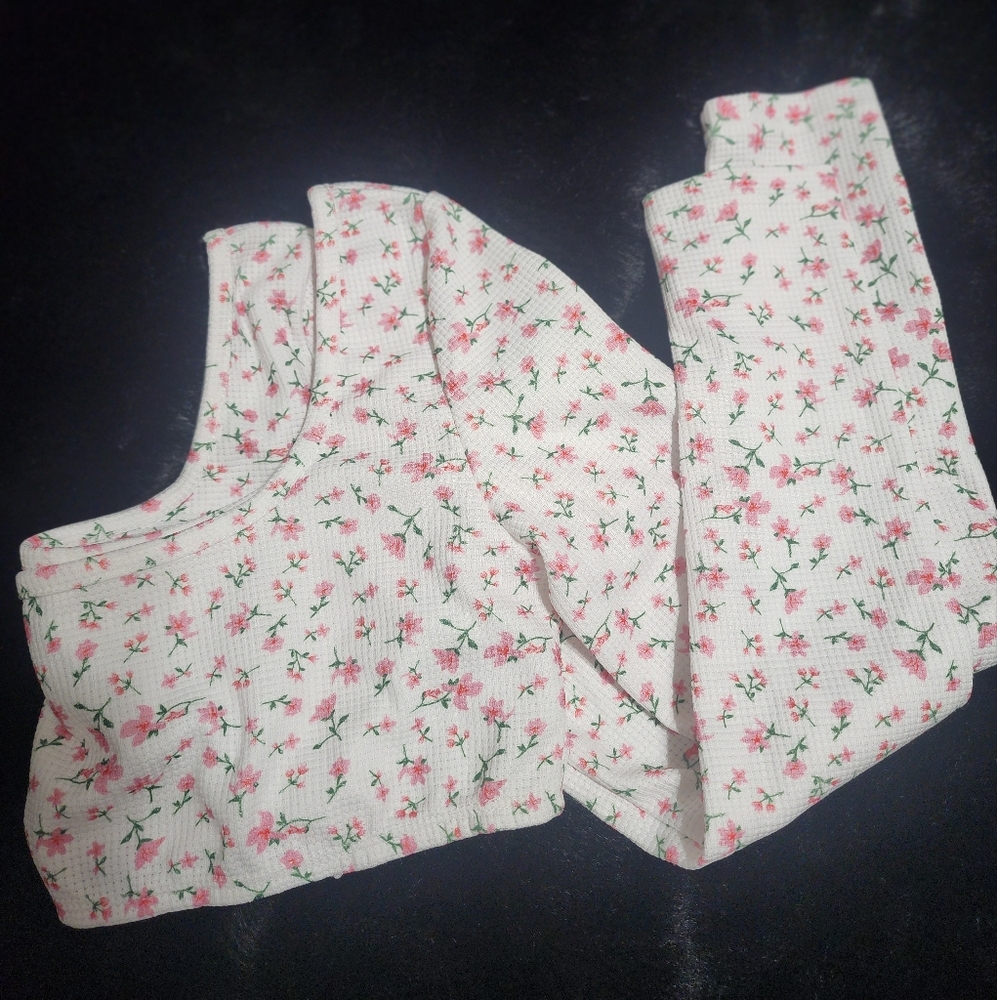 Floral Print Thermal Pajama Top